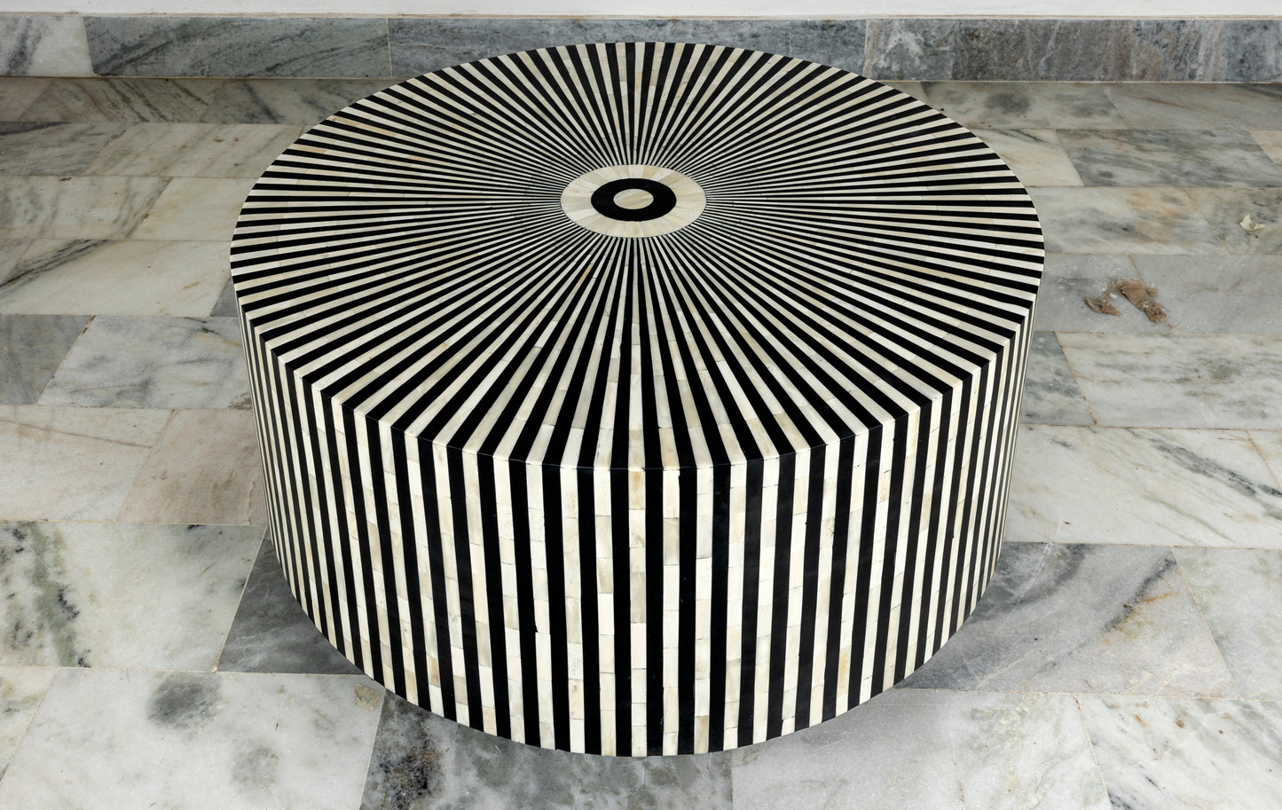 Round Coffee table Bone inlay