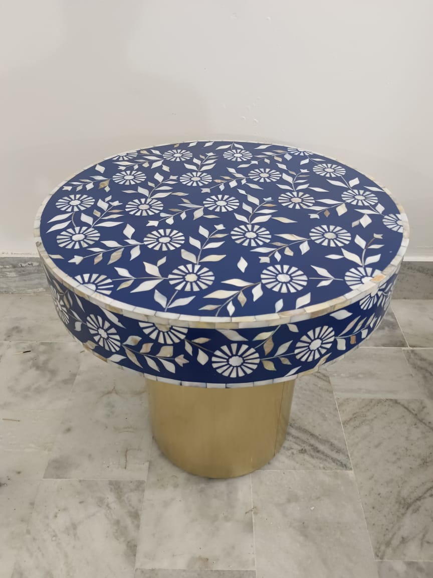 Sunflower Bone inlay sofa side table