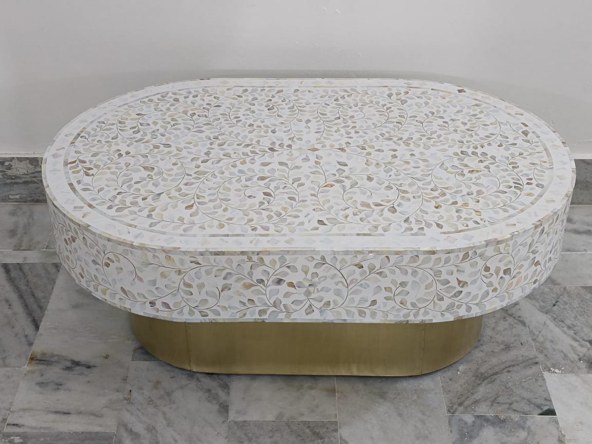 Mother of pearl Oval coffee table
