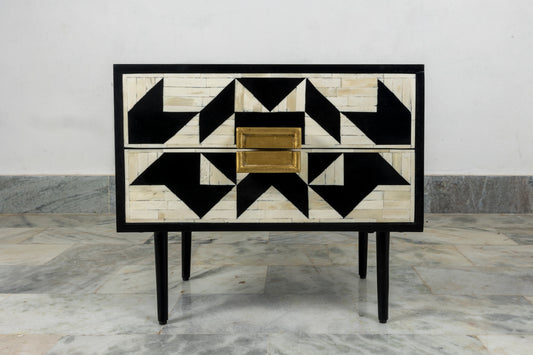 Bedside table Bone inlay