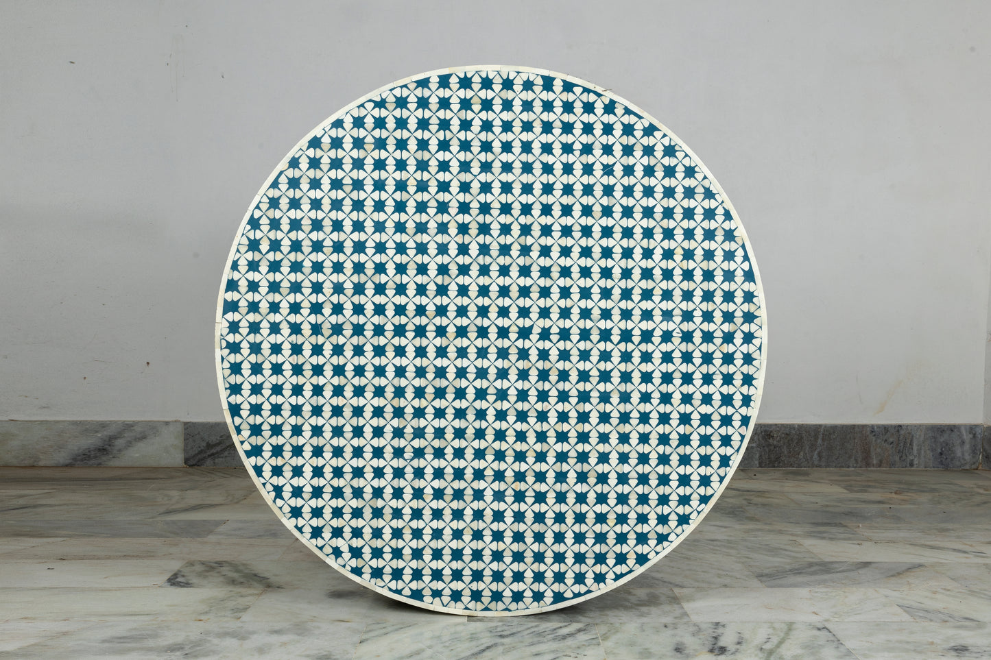 Bone inlay round coffee table