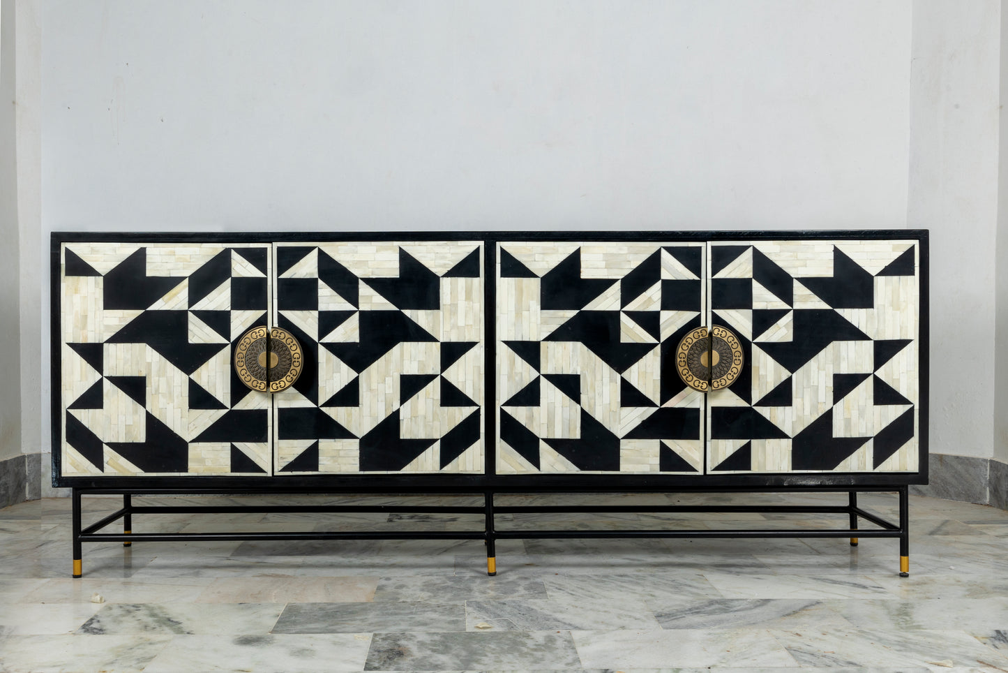 Geometric Bone Inlay sideboard