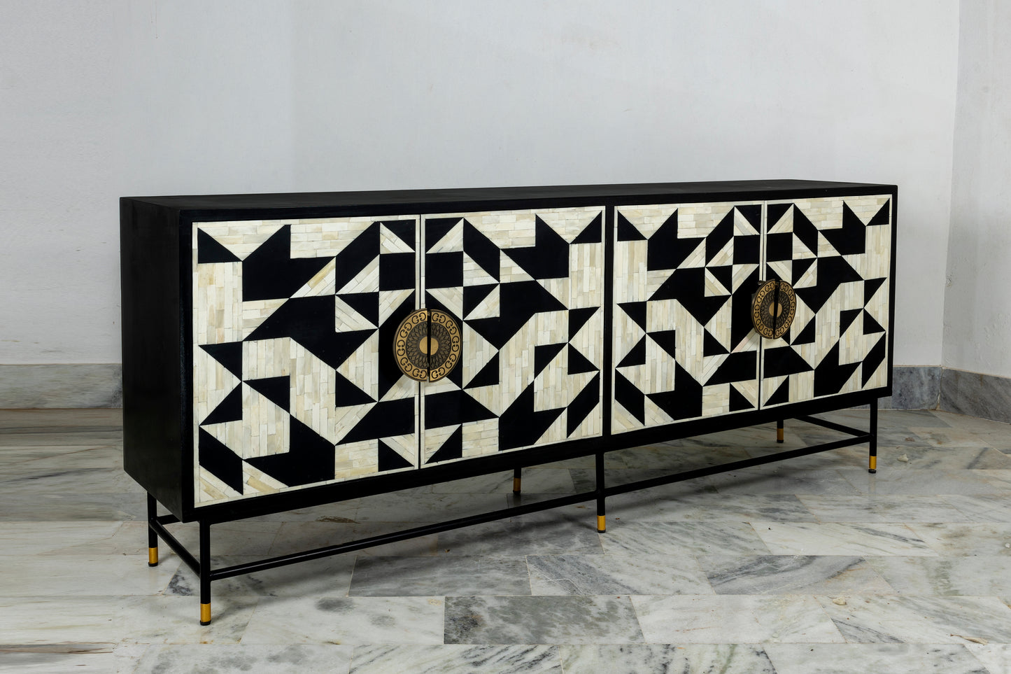 Geometric Bone Inlay sideboard