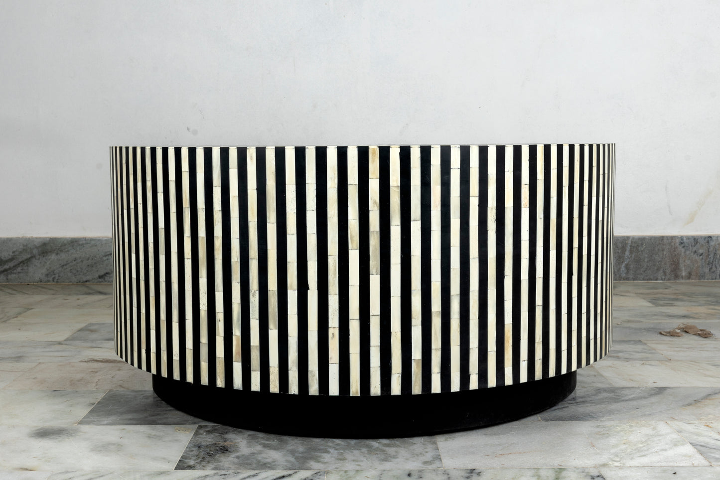 Round Coffee table Bone inlay
