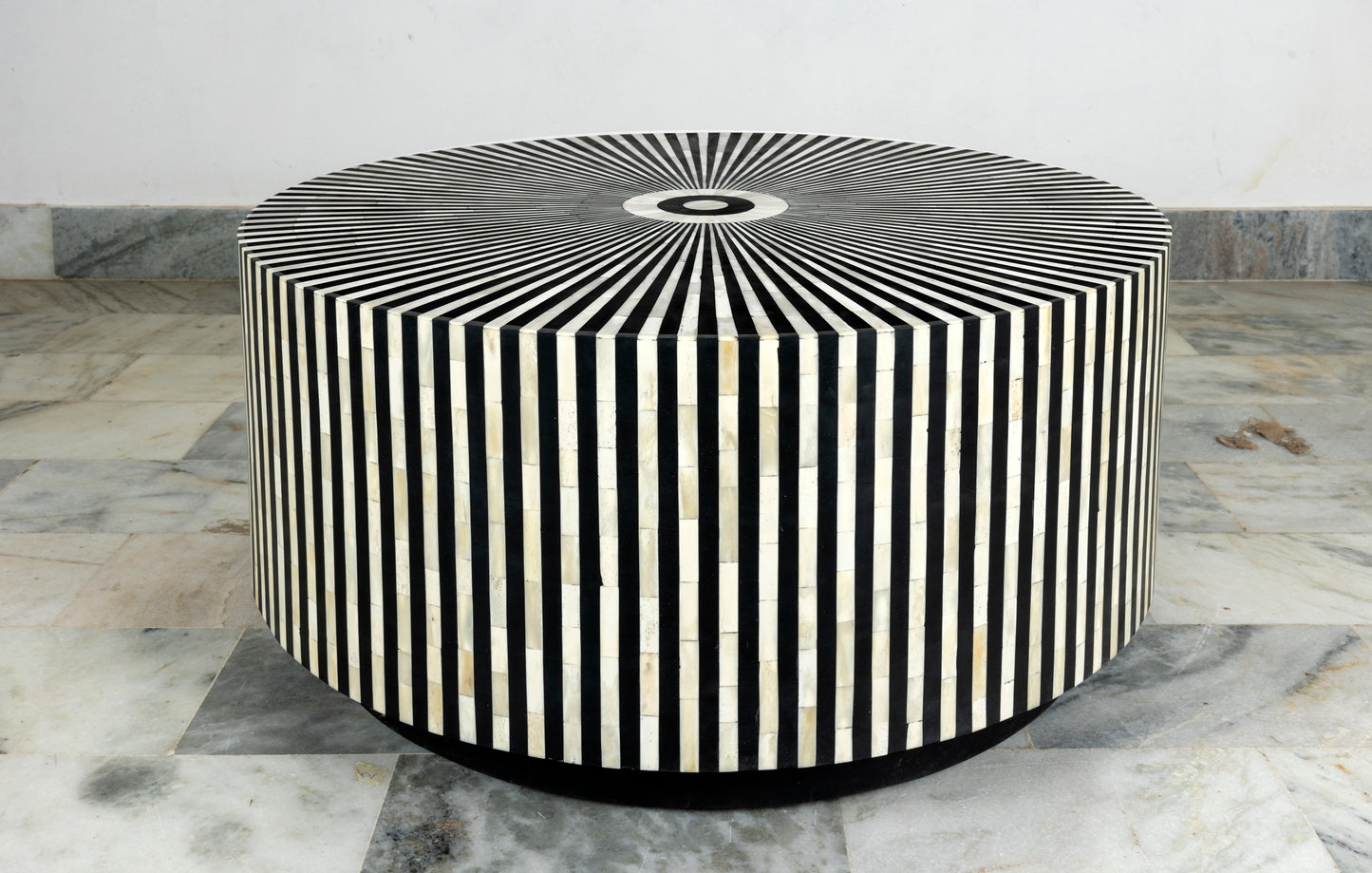 Round Coffee table Bone inlay