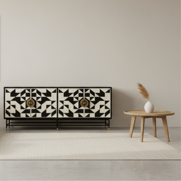Geometric Bone Inlay sideboard