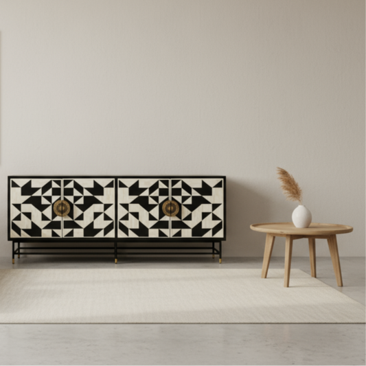 Geometric Bone Inlay sideboard