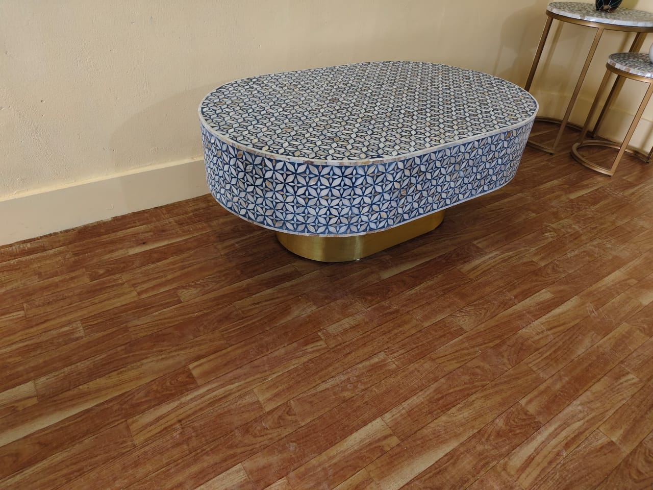 Mother of pearl Inlay coffee table Indigo