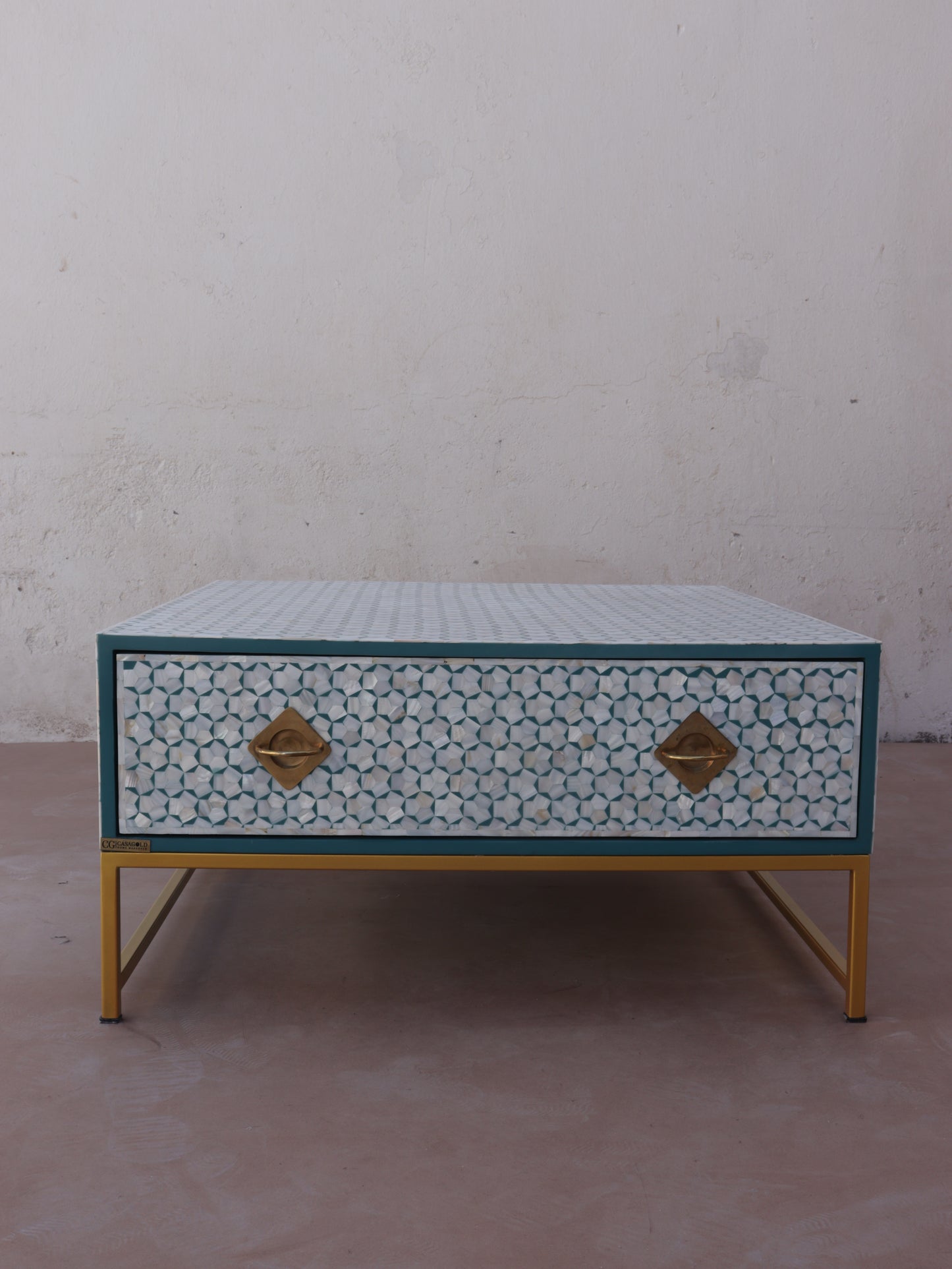 Mother of pearl Inlay Coffee table geometric