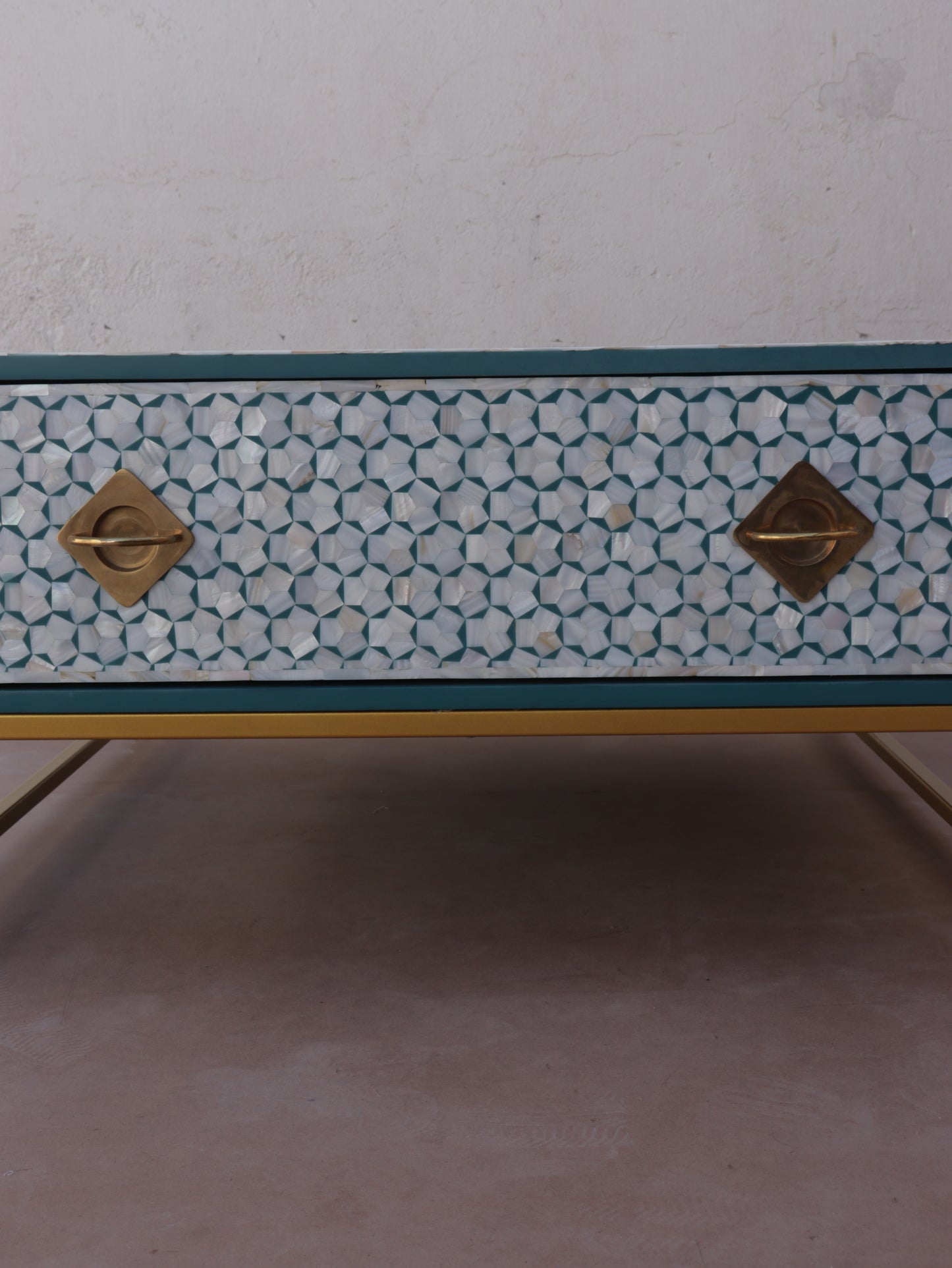 Mother of pearl Inlay Coffee table geometric