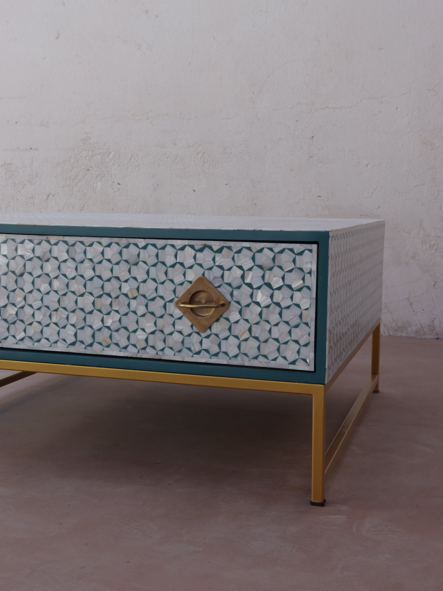 Mother of pearl Inlay Coffee table geometric