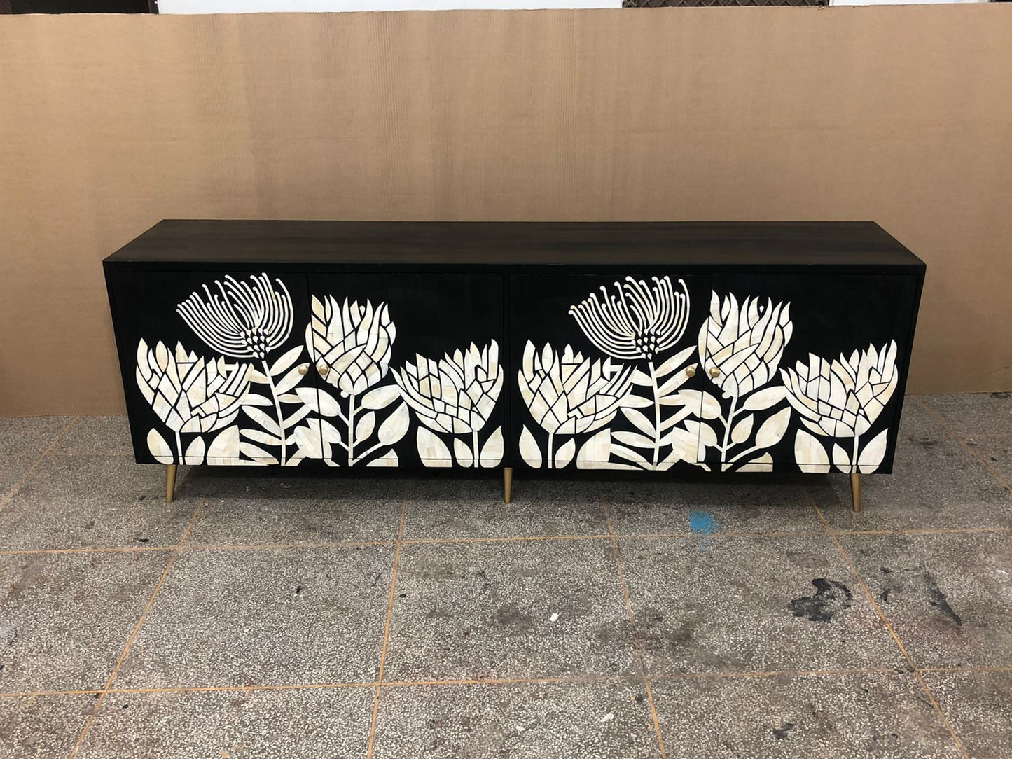 Bone inlay Floral Media Unit