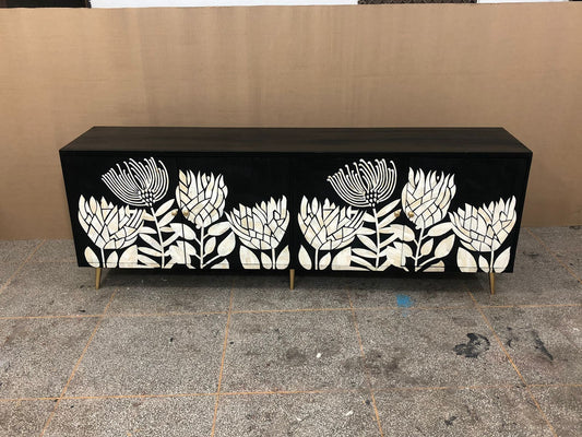 Bone inlay Floral Media Unit