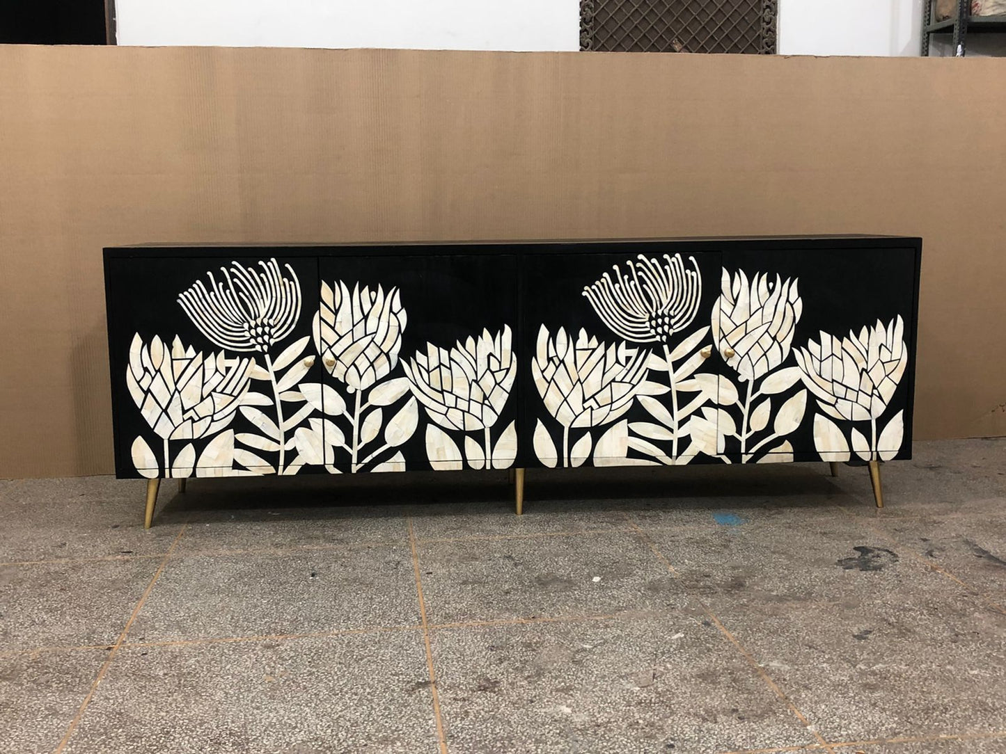 Bone inlay Floral Media Unit