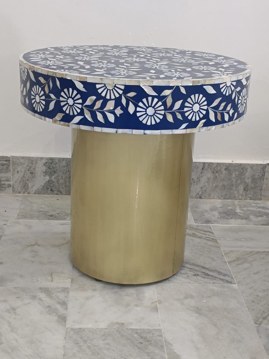 Sunflower Bone inlay sofa side table