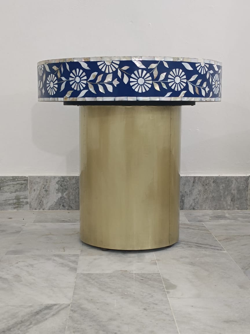 Sunflower Bone inlay sofa side table