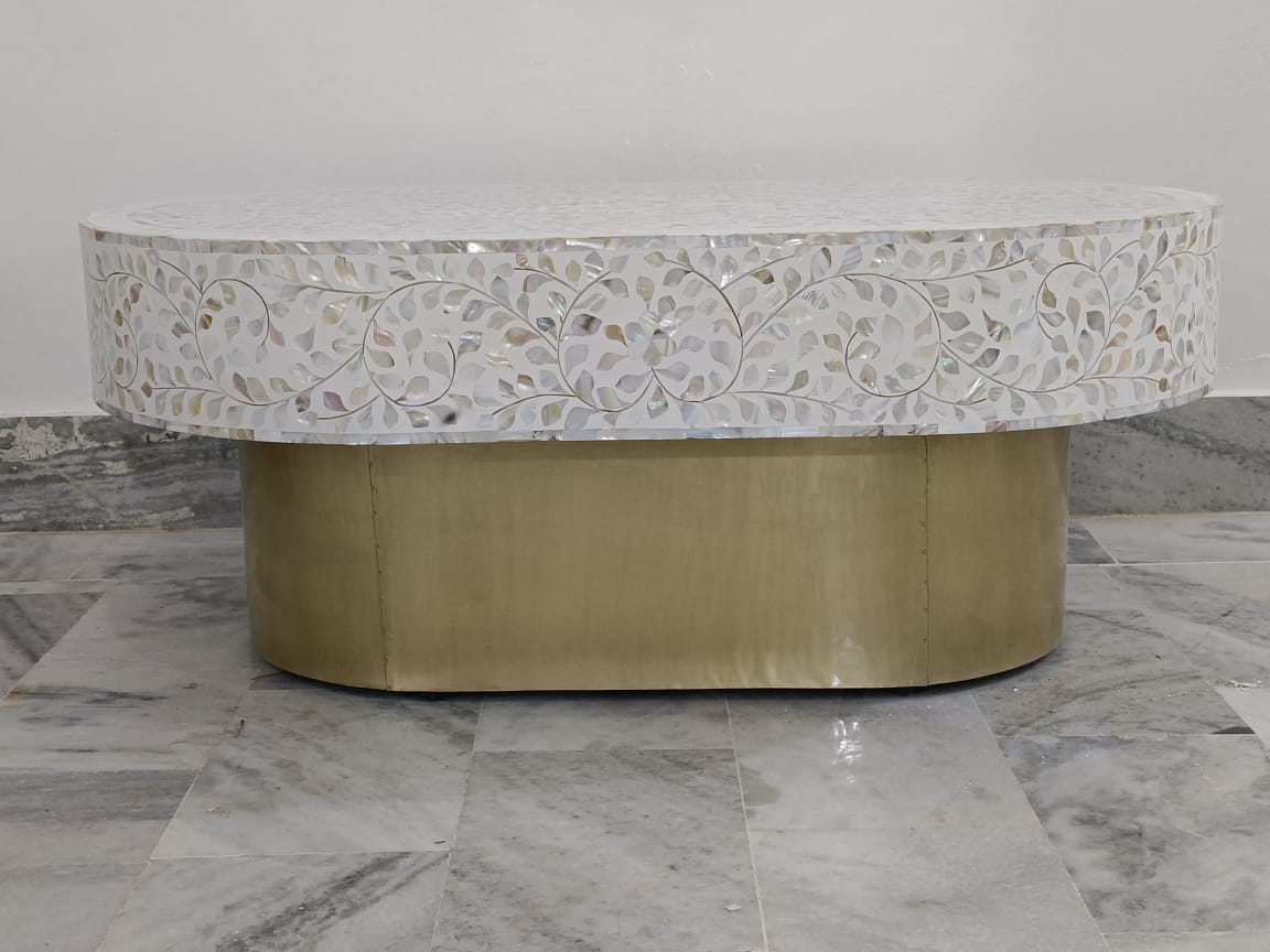 Mother of pearl Oval coffee table