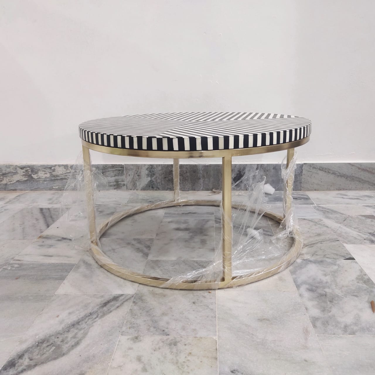 Geometric Bone inlay coffee table