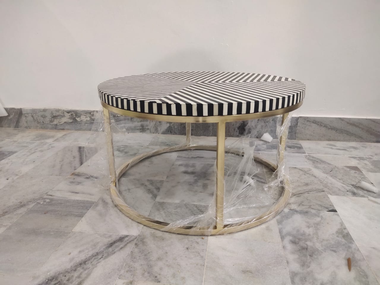Geometric Bone inlay coffee table