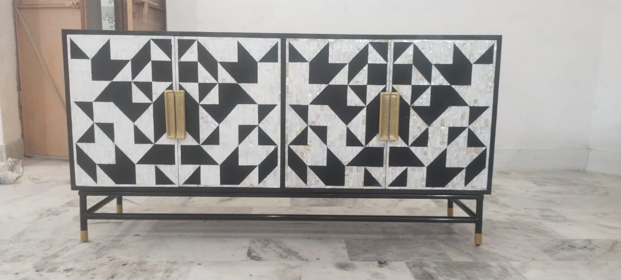 Bone inlay Side board Geometric