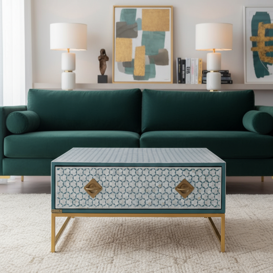 Mother of pearl Inlay Coffee table geometric