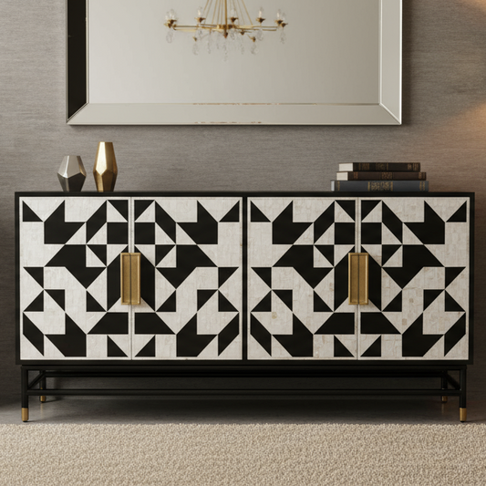 Bone inlay Side board Geometric